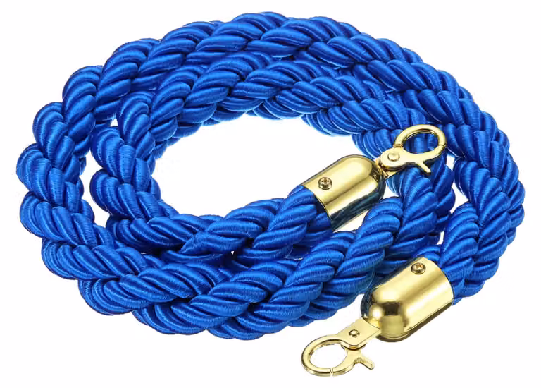 Corda di sicurezza da 1,2 metri, blu/oro, per il controllo di folle