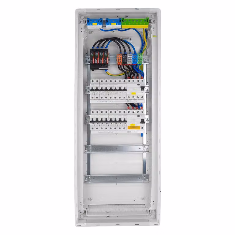 Scatola portafusibili Hager da incasso 5x12 moduli 14xMCB 2xRCCB VDE protezione da sovratensioni fusibili cablati 880,50x348x94,5mm