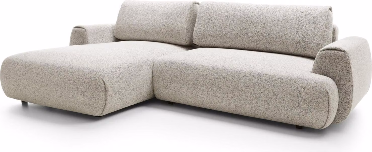 FURNLUX Divano ad angolo Borsa Grigio Chiaro e Nero 270cm / Colore principale: Grigio / Dimensioni: 270 x 81 x 167 cm