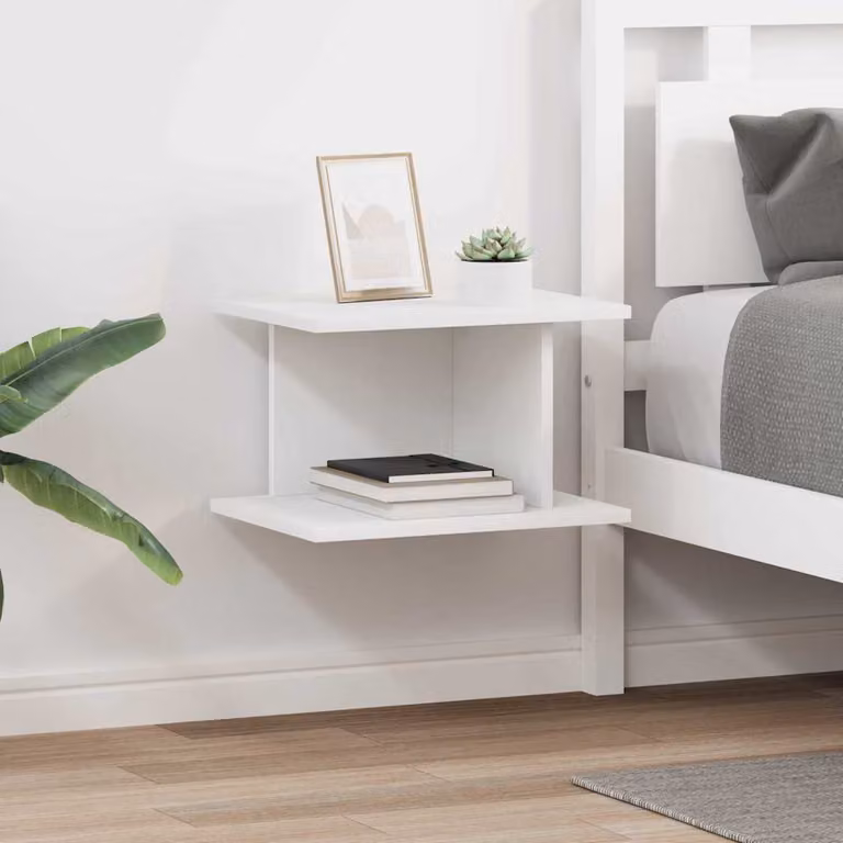 Set di 2 comodini vidaXL bianchi in legno MDF con finitura lucida, L 40 cm x P 30 cm x H 25 cm