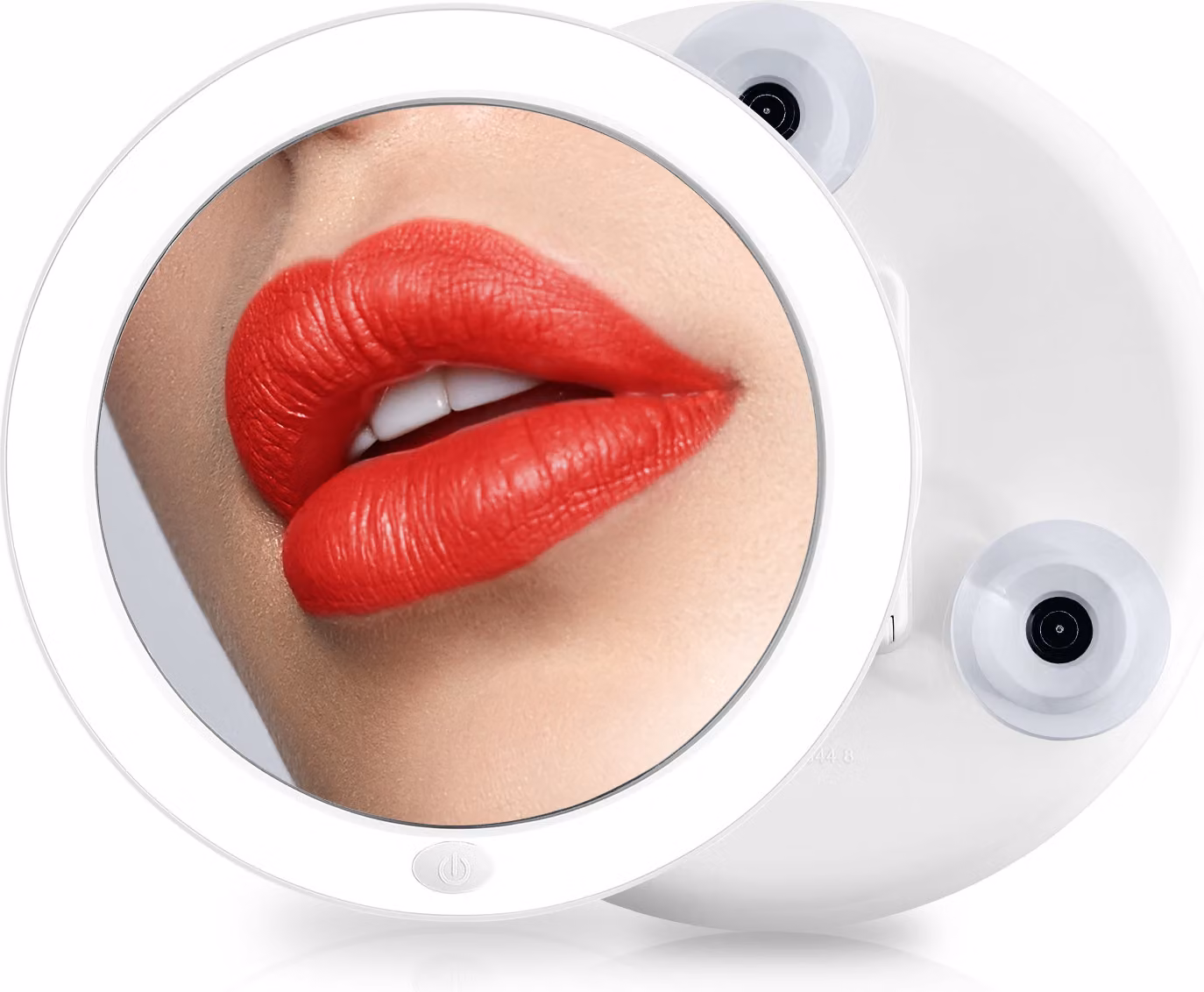 Specchio cosmetico LED EMKE con specchio di ingrandimento 7x e ventosa, alimentato a batteria