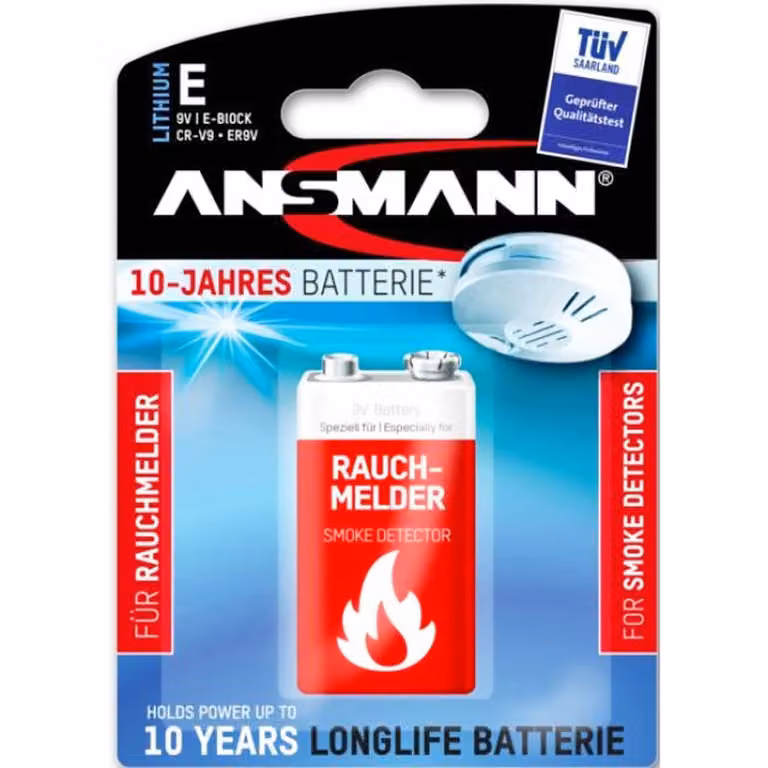 Batteria al litio per rilevatori di fumo 9V Blocco E speciale per rilevatori di fumo