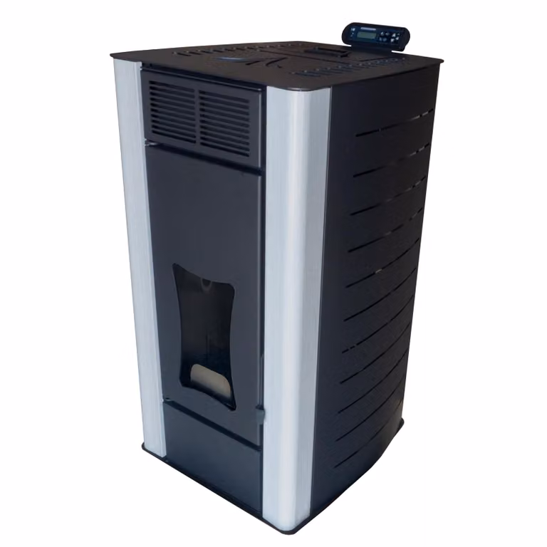 NEMAXX® P18 Stufa a pellet 18 kW fino a 300m³–AD ACQUA–ECO, Wi-Fi Ready,timer settimanale e termostato di sicurezza contro il surriscaldamento – Nero