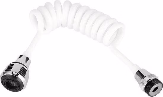 Prolunga flessibile universale per rubinetto da cucina - Rubinetto retrattile - Tubo lungo - Cucina e bagno - Bianco