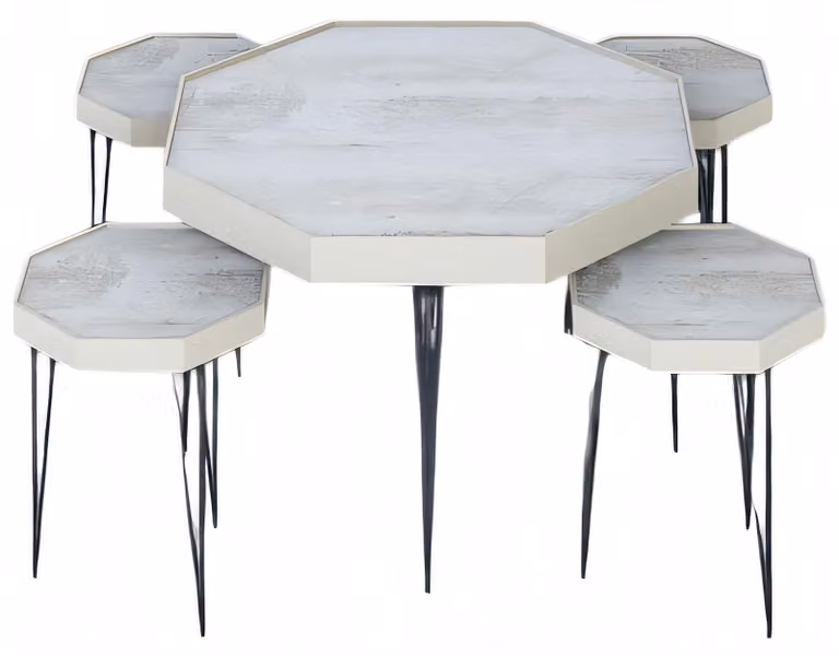 Moderner weißer Holztisch mit stilvollem Design