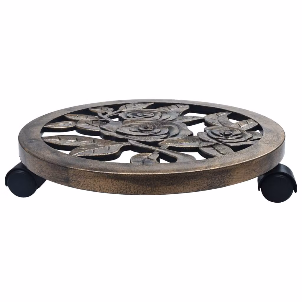 vidaXL Rullo per piante 6 pz. Bronzo 38 cm plastica