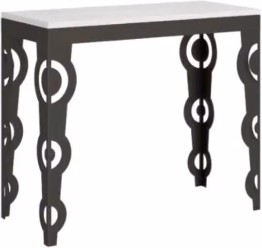 Consolle allungabile 90x40/196 cm Karamay Small Evolution bianco frassino telaio e gambe antracite
