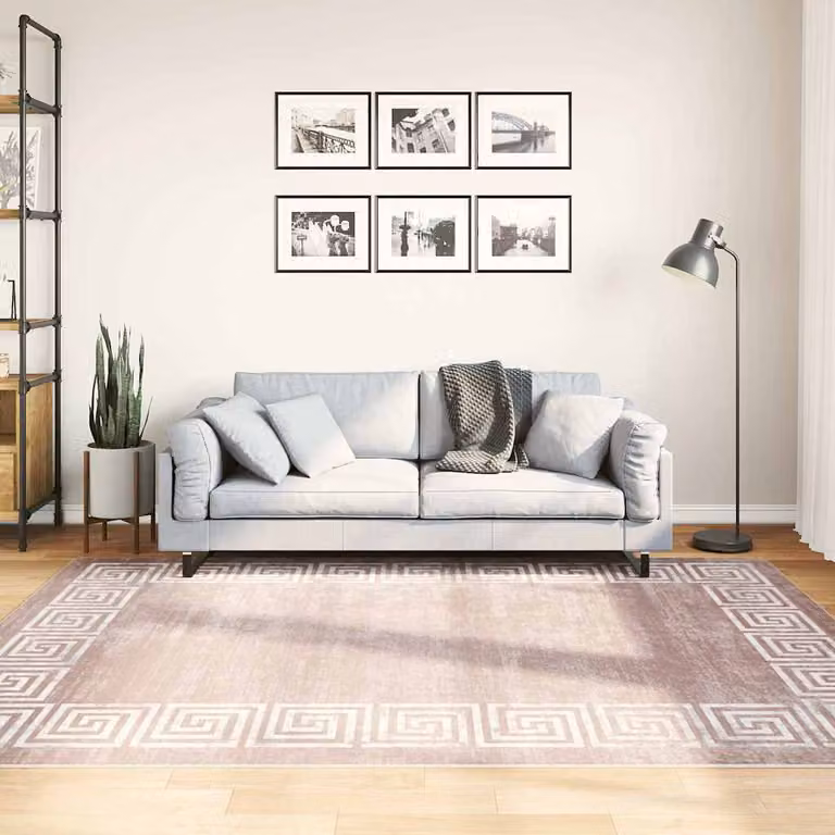 vidaXL Tappeto Lavabile Moderno in Poliestere Beige L: 160 cm, P: 230 cm