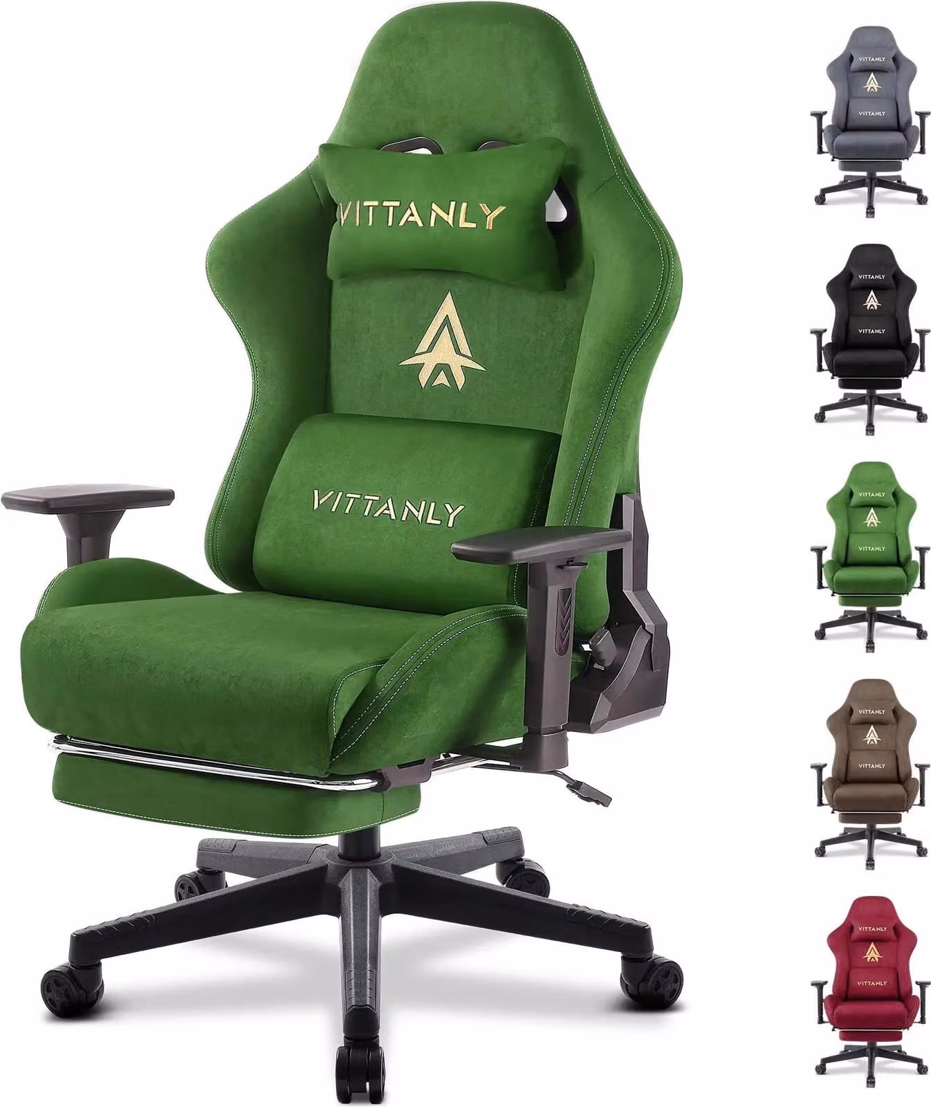 Sedia da gioco, regolabile in altezza, girevole a 360°, verde
