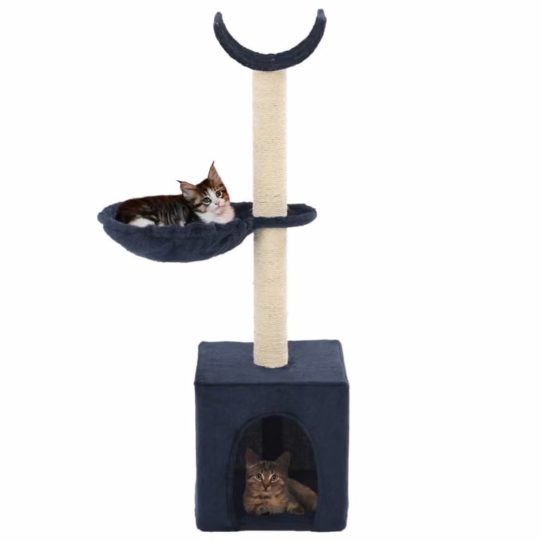 vidaXL Tiragraffi per gatti con tiragraffi in sisal 105 cm Blu