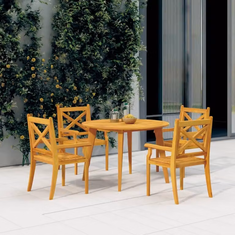 Maison Exclusive - Tavolo da giardino Ø 110 x 75 cm in legno massello di acacia