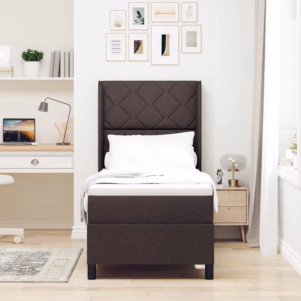 Letto ibrido con materasso a molle e schiuma vidaXL Marrone L/P: 190 x 90 cm