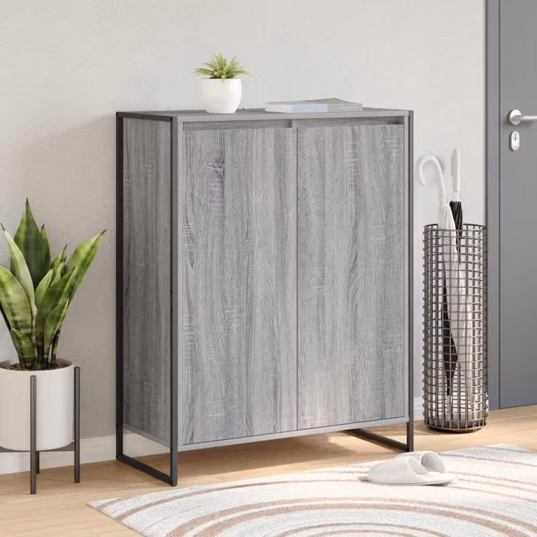 Mobile porta scarpe vidaXL con ante a ribalta Grigio Sonoma L: 79 cm, P: 36 cm, H: 100 cm