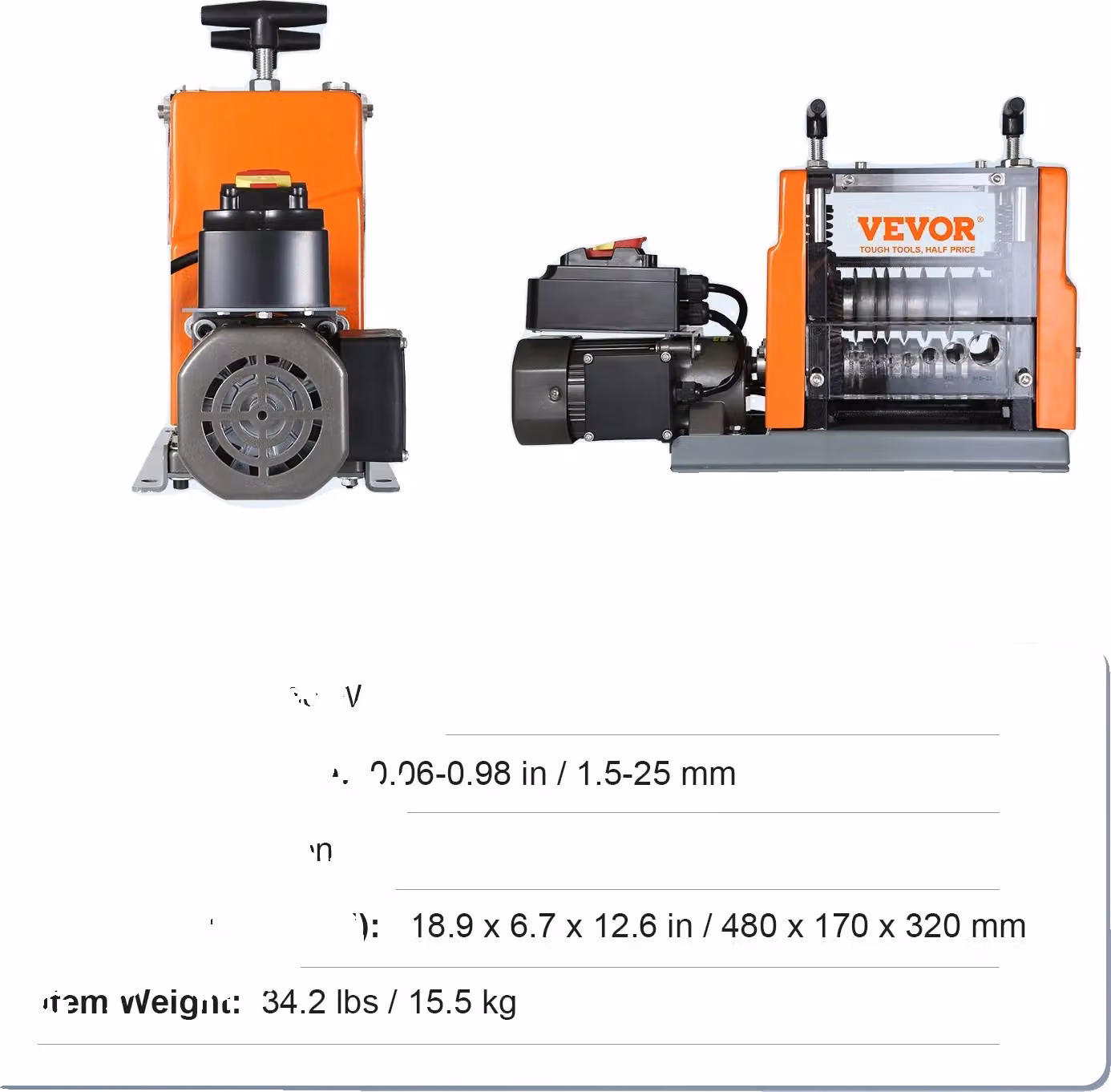 Macchina spelafili elettrica, potenza 60W, gamma di diametro del filo 1,5-25 mm, 1,5-25 mm 60W