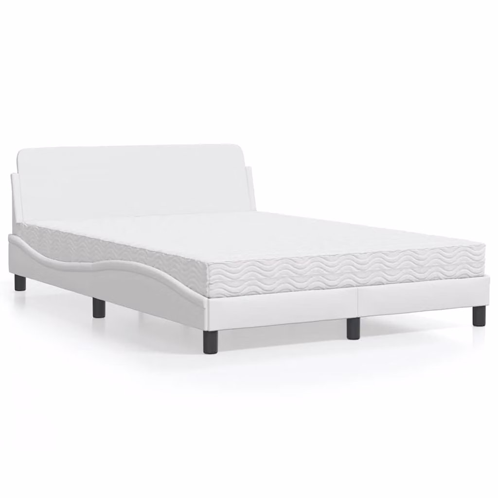Letto con Materasso Dover vidaXL Bianco in Similpelle L/P: 140 x 200 cm