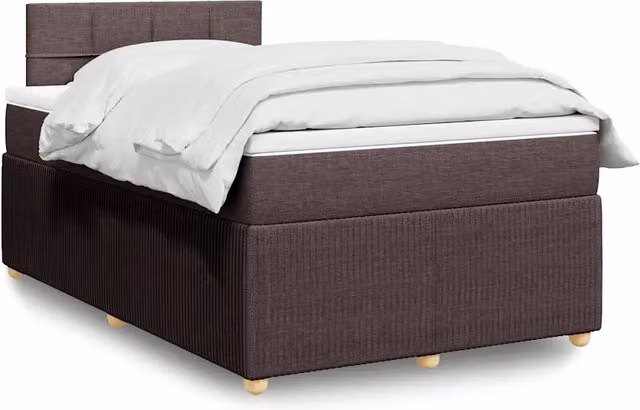 Letto Ibrido Moderno vidaXL con Materasso in Tessuto Marrone e Bianco L/P/H: 120 x 200 x 100,5 cm