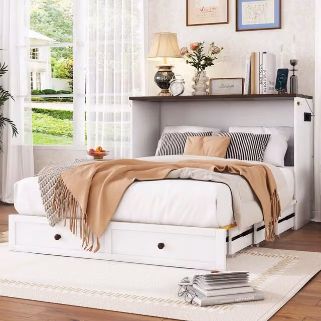 letto a scomparti in pino bianco 140 x 200 cm