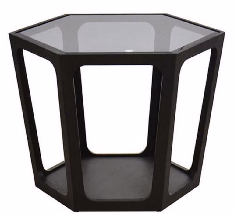 Tavolino Casa Padrino nero 70 x 61 x h. 44 cm - Tavolo da soggiorno con piano in vetro colorato nero - Mobili da soggiorno - Mobili