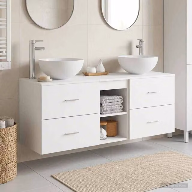 Set di Armadi da Bagno 3 pz Bianco 49,5 x 35 x 63 cm 3405787