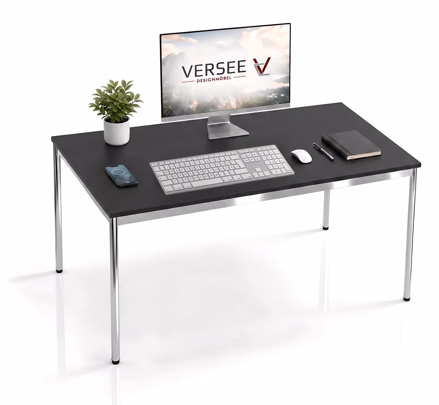 Scrivania / tavolo da conferenza VERSEE VST1 120x100 cm nero - regolabile in altezza, stabile