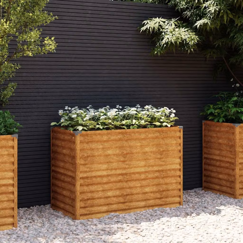 Letto rialzato da giardino vidaXL in acciaio Corten marrone L: 100 cm, P: 50 cm, H: 69 cm