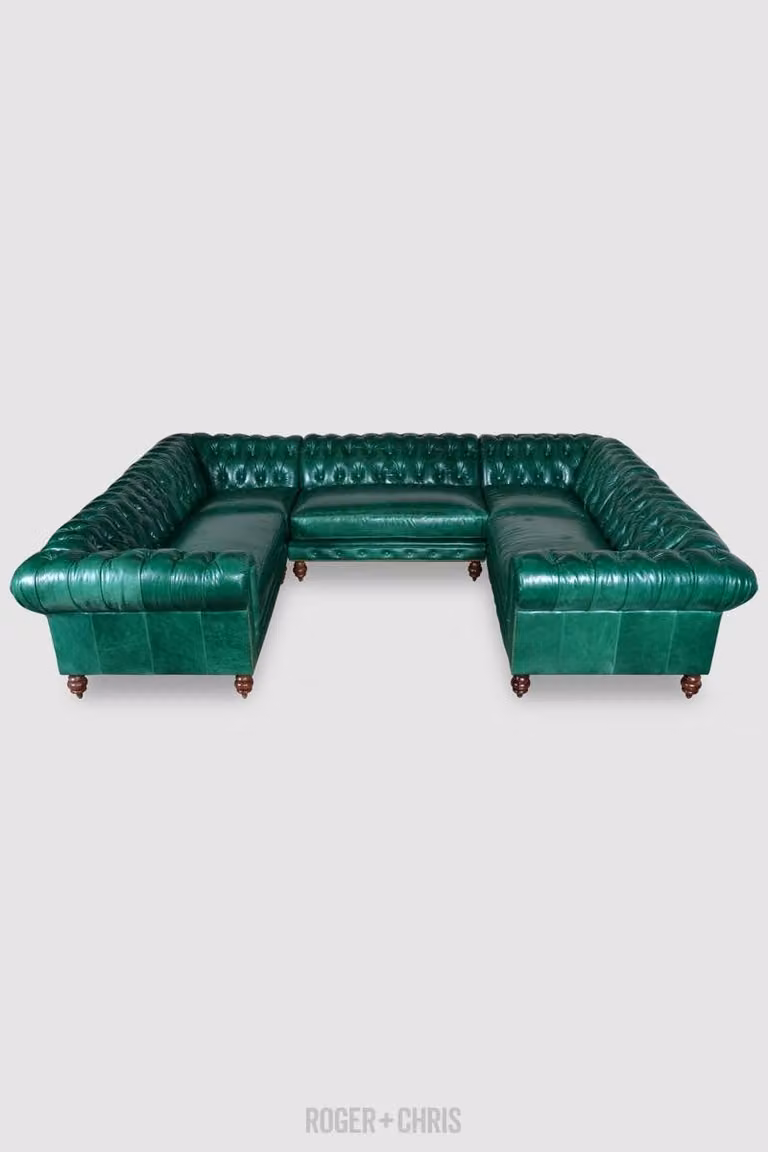 XXL Big Sofa Wohnlandschaft Ledersofa Couch U-Form Chesterfield Couchen Polster