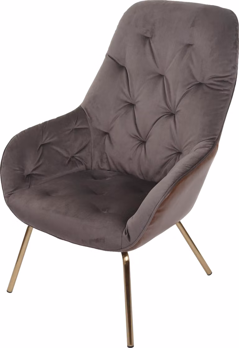 Sedia da sala da pranzo HWC-K26, sedia imbottita sedia da soggiorno sedia da cucina con braccioli, metallo ~ velluto, marrone chiaro