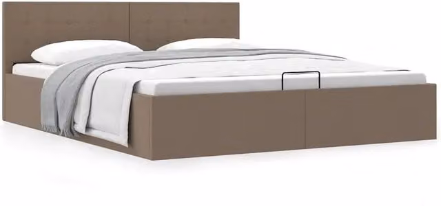 Giroletto con Contenitore-Struttura Letto con contenitore Grigio Talpa in Tessuto 160x200 cm