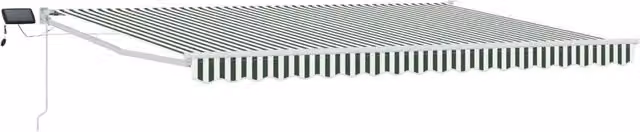 Tenda da Sole | Tenda retrattile manuale con LED Verde e Bianco 4 ¡Á 3 m