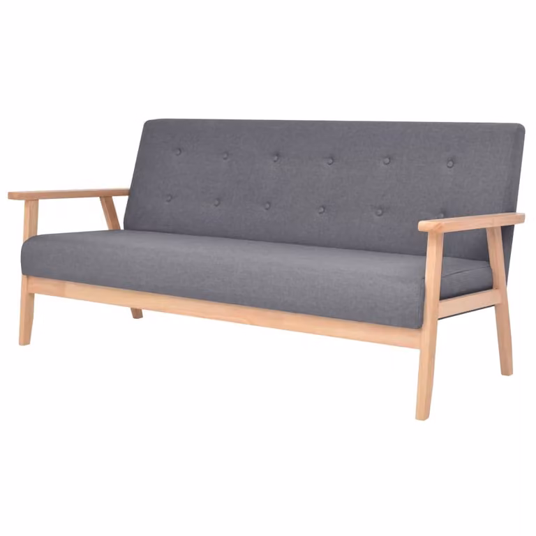 vidaXL Set di divani 2 pezzi in tessuto grigio scuro