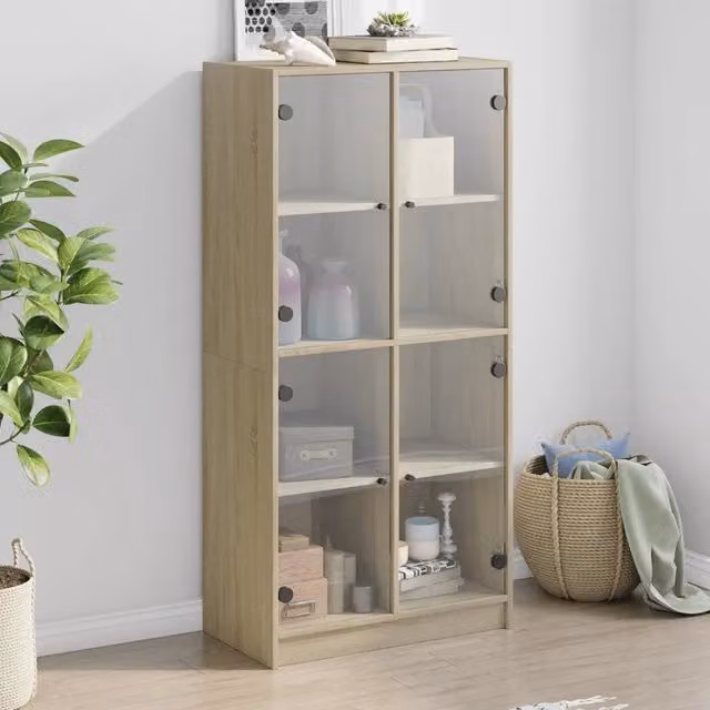 Credenza con Ante Rovere Sonoma 68x37x142 cm Legno Multistrato 246098