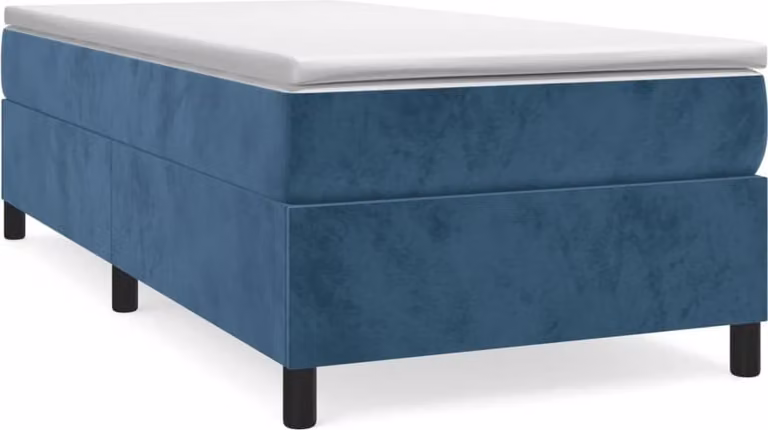 Struttura Letto a Rete a Molle Blu Scuro 100x200 cm in Velluto