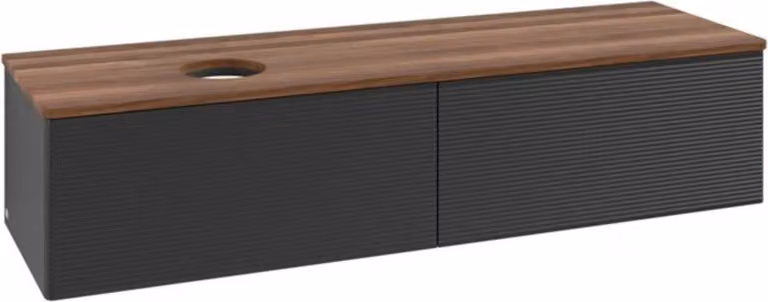 V&B Mobiletto con struttura frontale - illuminazione Antao 160x50cm, WBP-colore w. wal, bla m Lac
