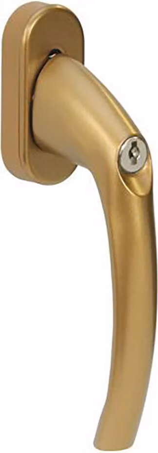 Maniglia per finestra RHW.009.L.F4 con serratura con anima in zinco, alluminio, bronzo