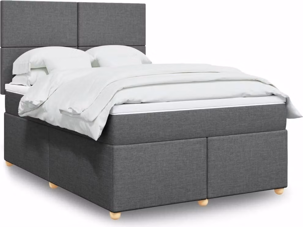 Maison Exclusive - Giroletto a Molle con Materasso Grigio Scuro 140x190 cm Tessuto