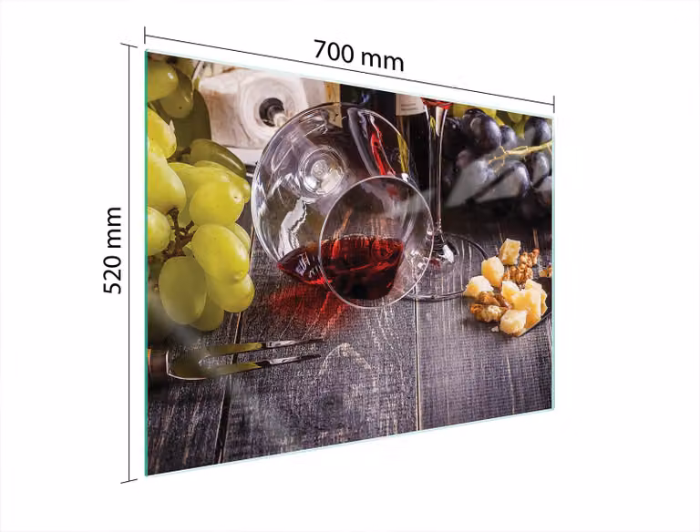 Piatto Di Protezione In Vetro Per Il Cuore 70X52 Vino