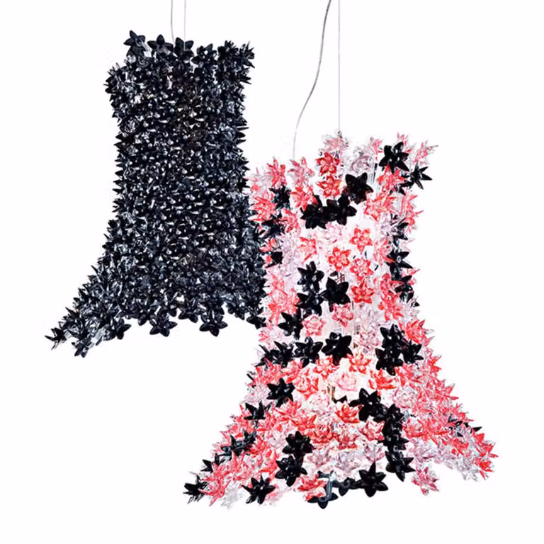 Kartell Lampada a sospensione Bloom, Nero, Soggiorno / Sala da pranzo, Plastica, Design, Lampada a sospensione