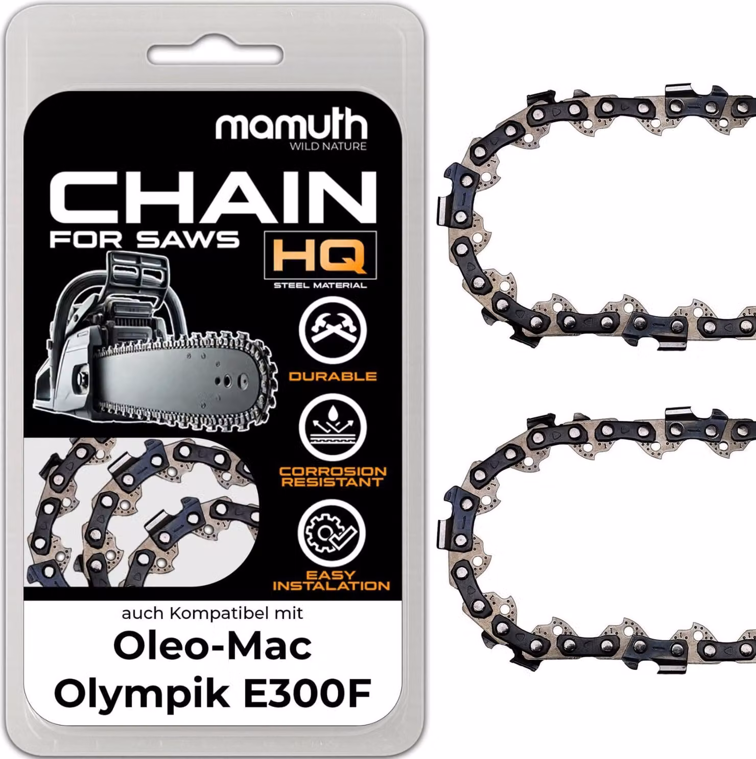 2 catene per motosega 40 cm 1,5 mm 0,325" 66 TG per Oleo-Mac Olympik E300F