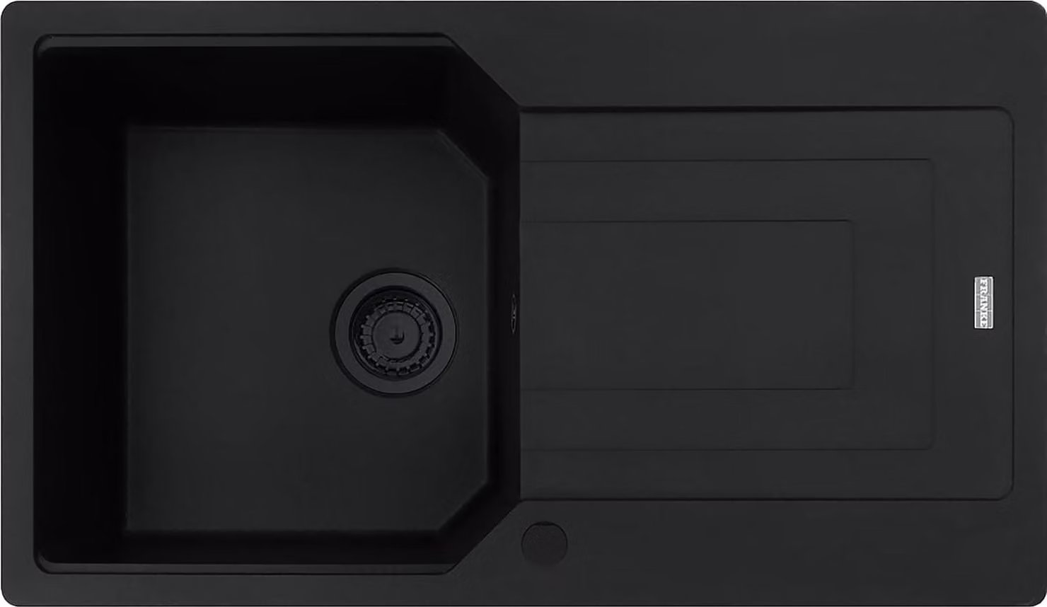 FRANKE URBAN UBG 611-86 lavello in BLACK MATT - BLACK COLLECTION con manopola eccentrica in acciaio inox / dimensione foro 840 x 480 mm R15 / lavello in granito