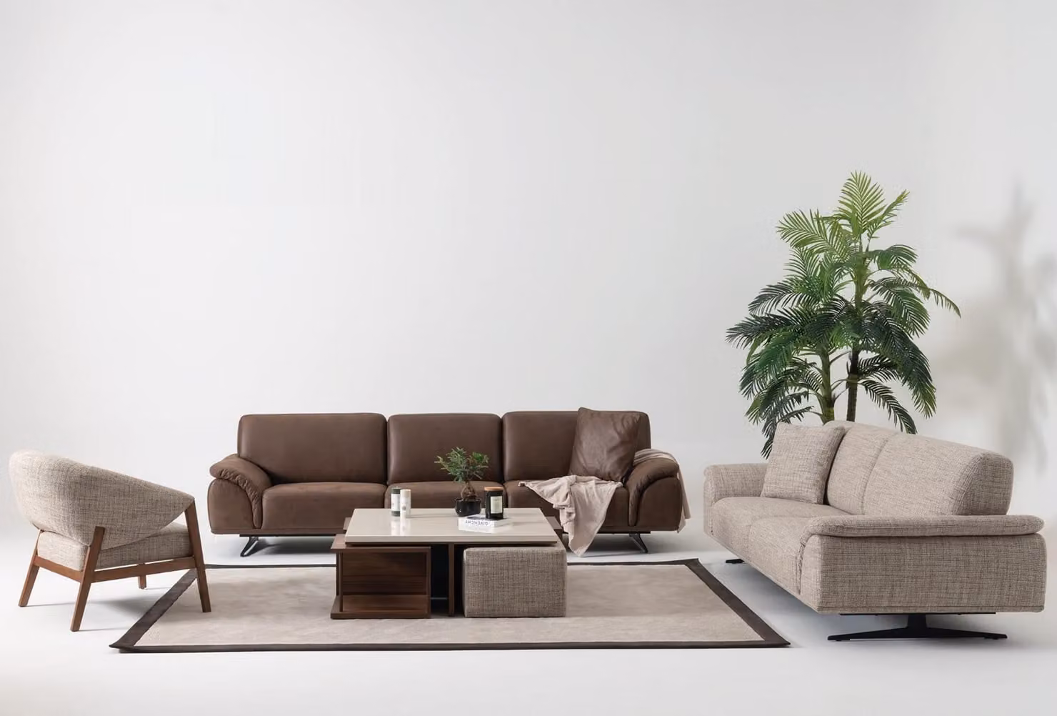 Sofagarnitur 3+3+1 Sitzer Couch Wohnlandschaft Garnitur Design Modern