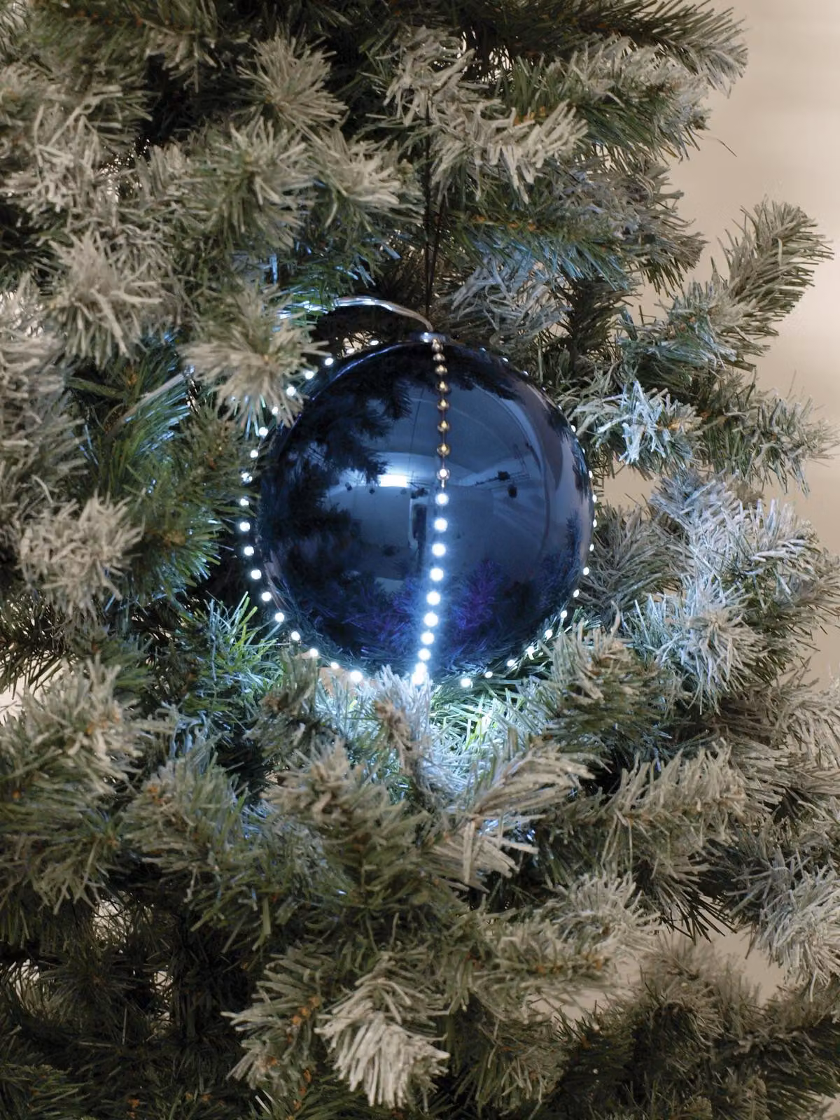 EUROPALMS LED Palla di neve 8cm, dunkelblau 5x (83501239)
