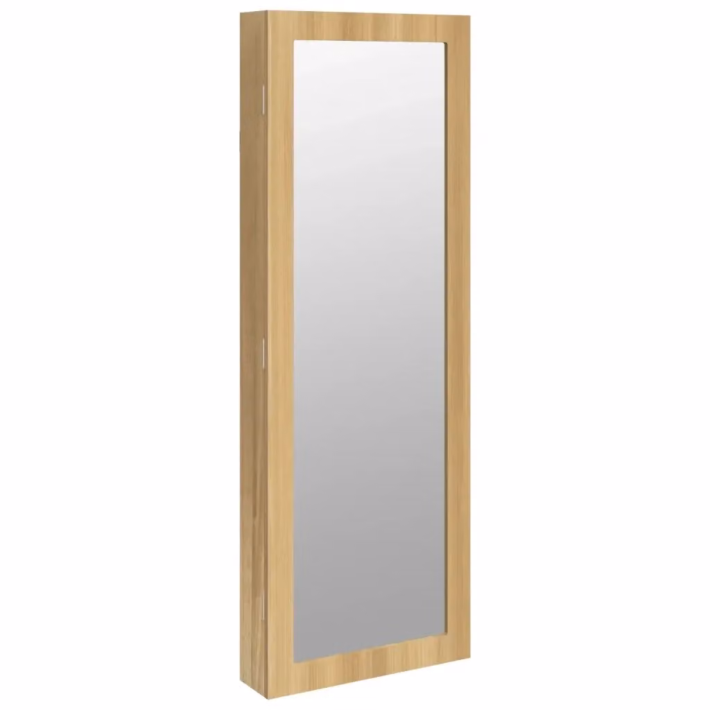 Armadio Portagioie con Specchio vidaXL, Marrone, L 37,5 cm x P 10 cm x H 106 cm – 2
