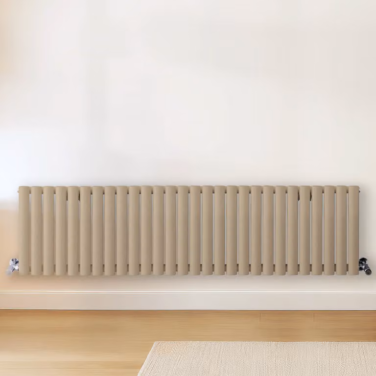 Radiatore di Design Orizzontale Marrone (Elk Marrone) - 400mm x 1647mm - Pannello Doppio  - Revive