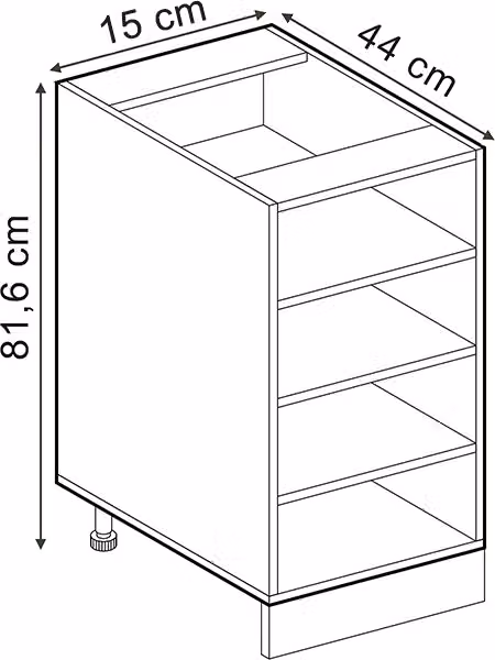 Scaffale da cucina Vicco R-Line Bianco 15 cm senza piano di lavoro, Model 54561