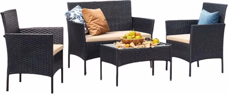 Set da giardino composto da 5 pezzi, ideale per balconi, con design ergonomico e comprensivo di tavolo