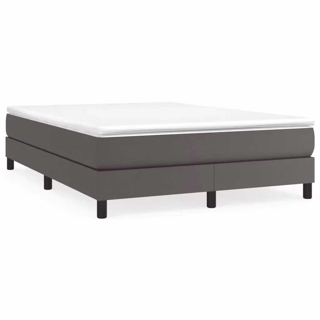 Letto Ibrido con Giroletto a Molle e Materasso vidaXL in Similpelle Grigio e Bianco L/P/H: 140 x 190 cm – 2