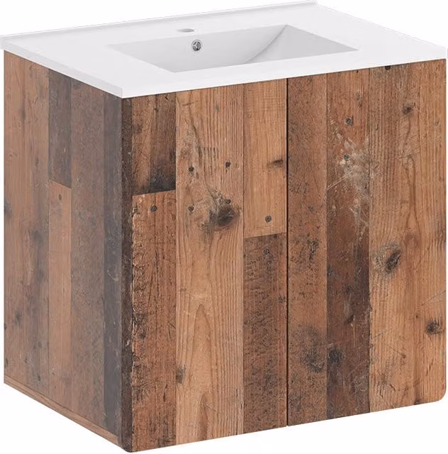 Set di mobili da bagno Vicco Izan Oldstyle 2 pezzi in legno e ceramica marrone, L: 61.8 cm, P: 44.8 cm, H: 57.0 cm – 1