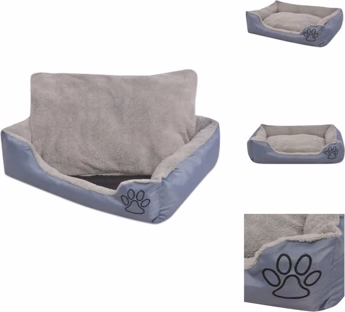 vidaXL Letto per cani con cuscino imbottito taglia XL Grigio - Letti per cani