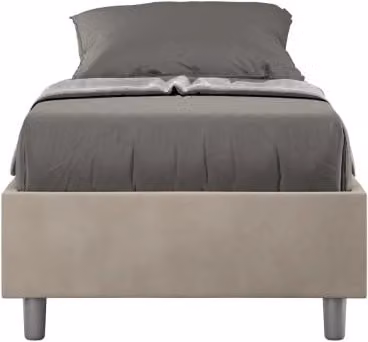 Letto Sommier imbottito Singolo 80x200 cm Azelia - Con rete,Microfibra,Sabbia