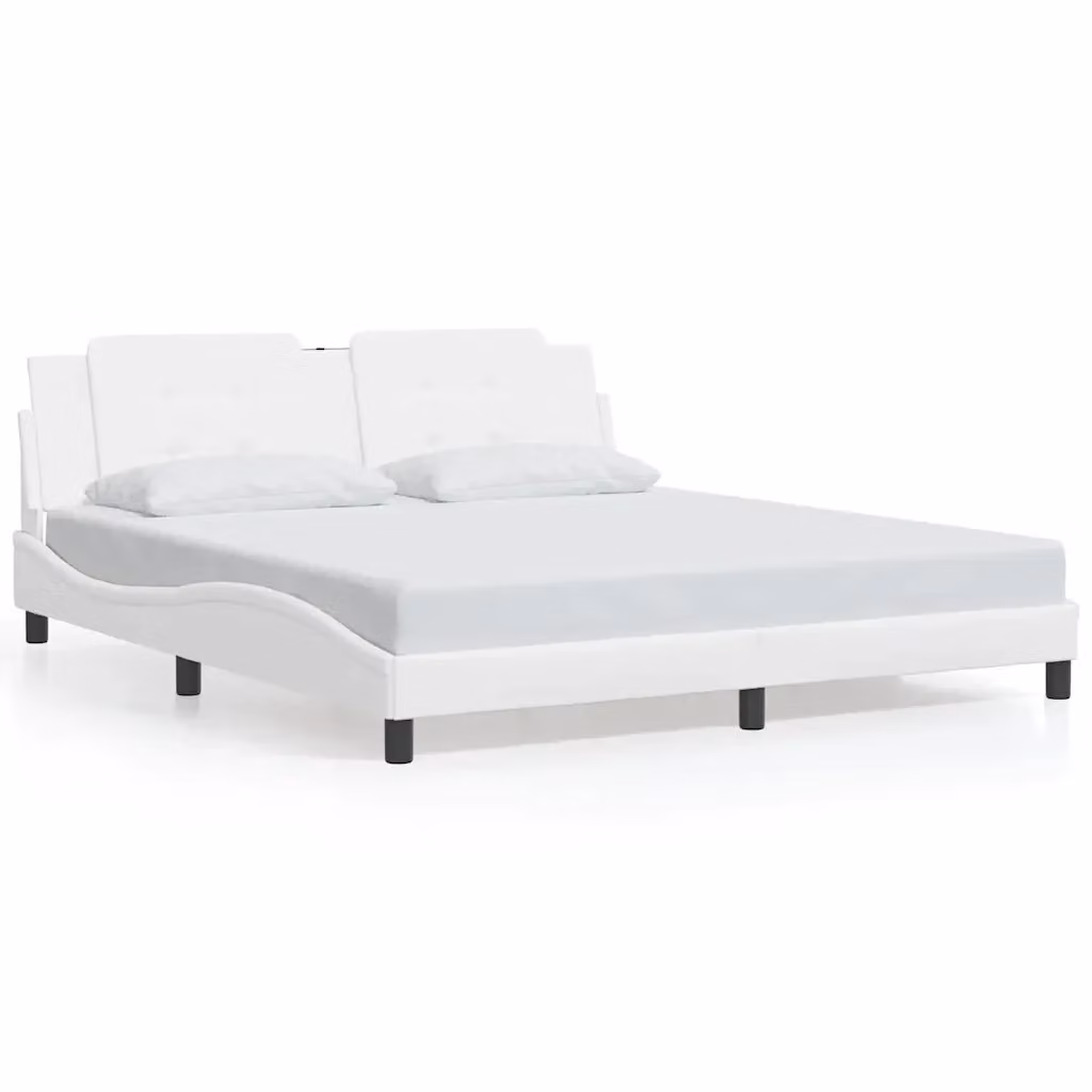 Giroletto senza materasso vidaXL Zadar bianco in similpelle L 180 x P 200 cm – 2
